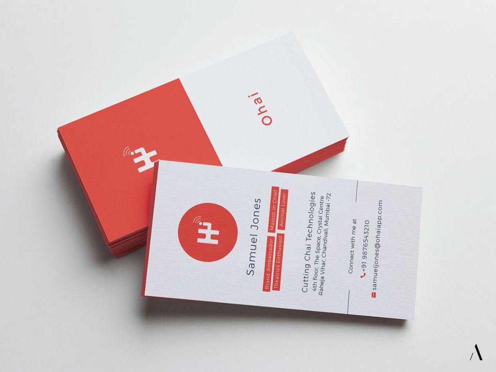 Business Cards for brand Ohai app